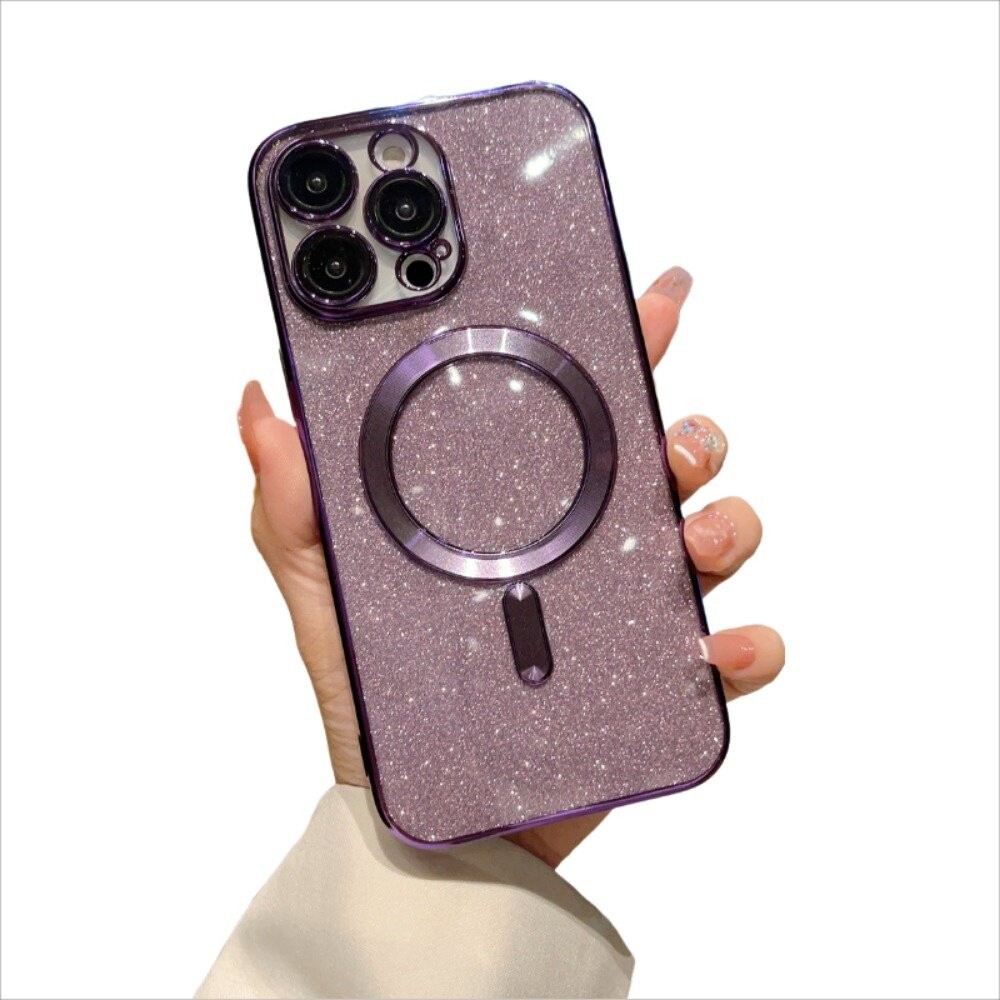 【實體店+發票】iPhone15閃粉磁吸手機殼 電鍍CD紋 Magsafe磁吸殼 帶鏡頭保護膜 送禮-細節圖2