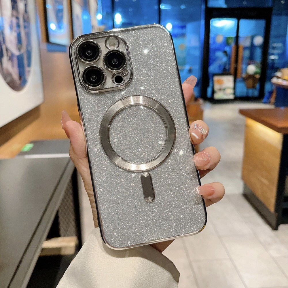 【台北士林*店面】閃粉磁吸手機殼 適用iPhone15 電鍍CD紋 Magsafe磁吸殼 帶鏡頭保護膜 送禮-細節圖8