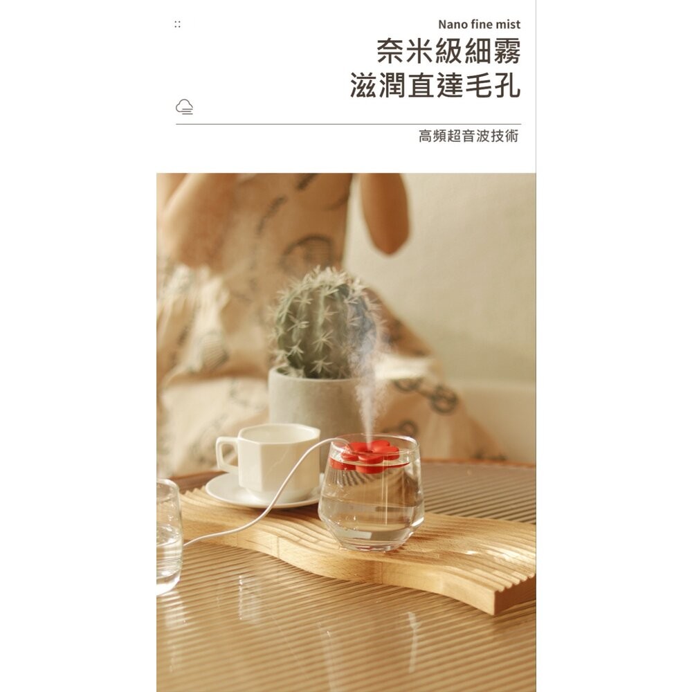 【實體店+發票】小花便攜迷你加濕器 迷你補水噴霧器 加濕機 便攜式 USB 送禮-細節圖4