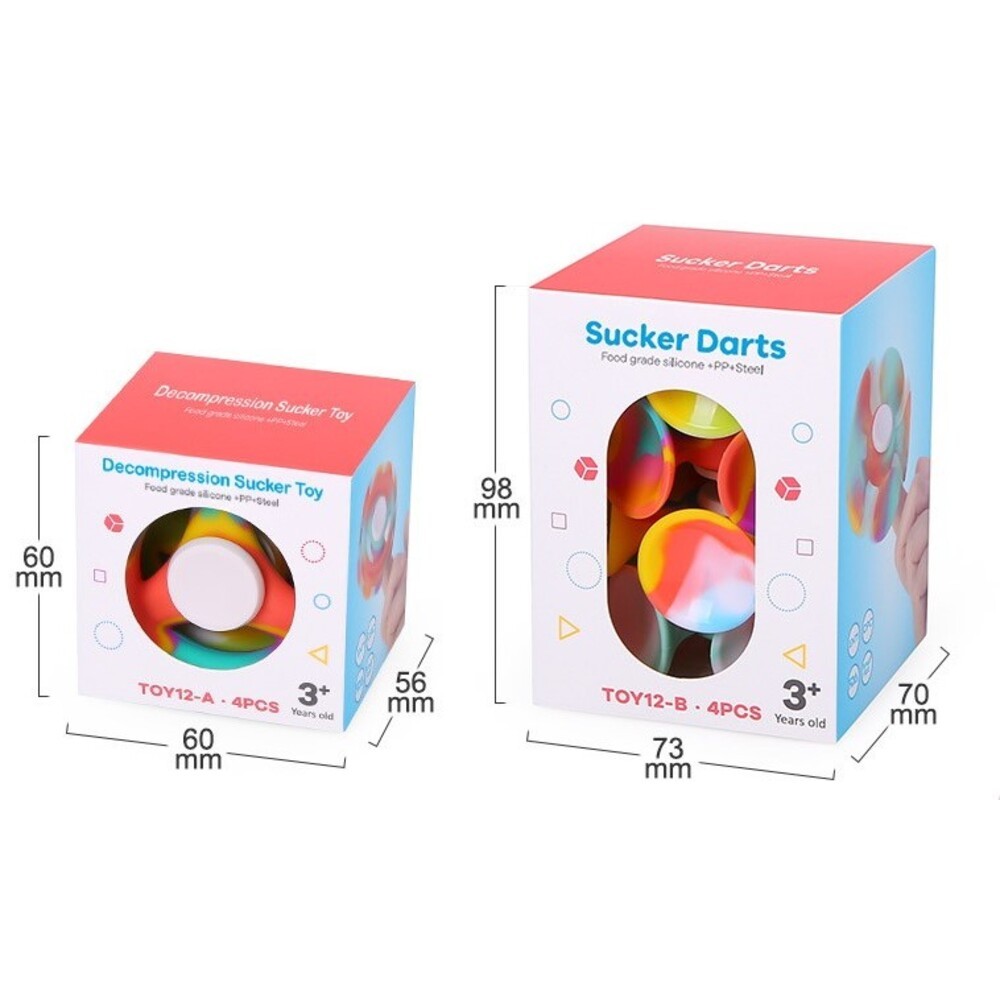 大號吸盤陀螺(彩盒4入組)