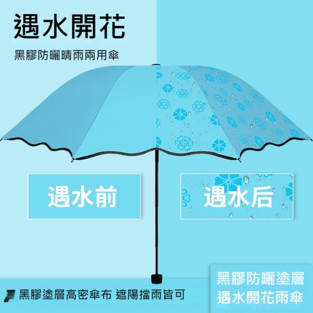 【實體店+發票】遇水開花晴雨傘 驚喜禮物 手動摺疊傘 防曬遮陽 女用折疊傘 太陽傘 防紫外線 送禮-細節圖5