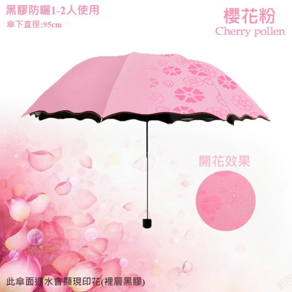 【實體門市】遇水開花晴雨傘 驚喜禮物 手動摺疊傘 防曬遮陽 女用折疊傘 太陽傘 防紫外線-規格圖9