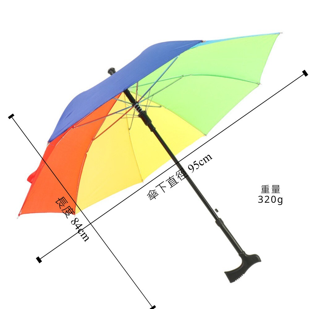 【實體店+發票】多功能止滑拐杖傘 老人長柄安全雨傘 加長加大防風傘 太陽傘 登山傘 送禮-規格圖11