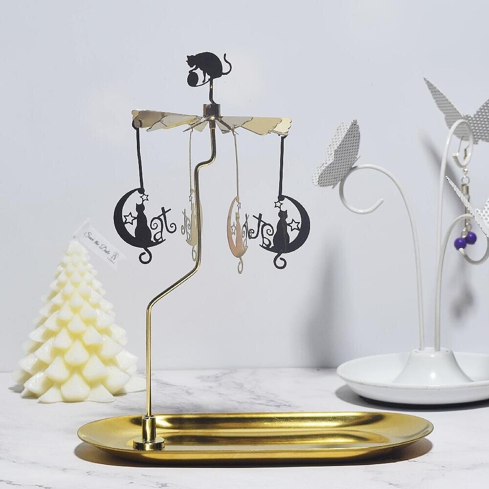 【實體店+發票】熱動力旋轉燭台 香薰蠟燭燭台 居家造景 辦公室擺設 氣氛擺飾 生日禮物 送禮 送禮-細節圖7