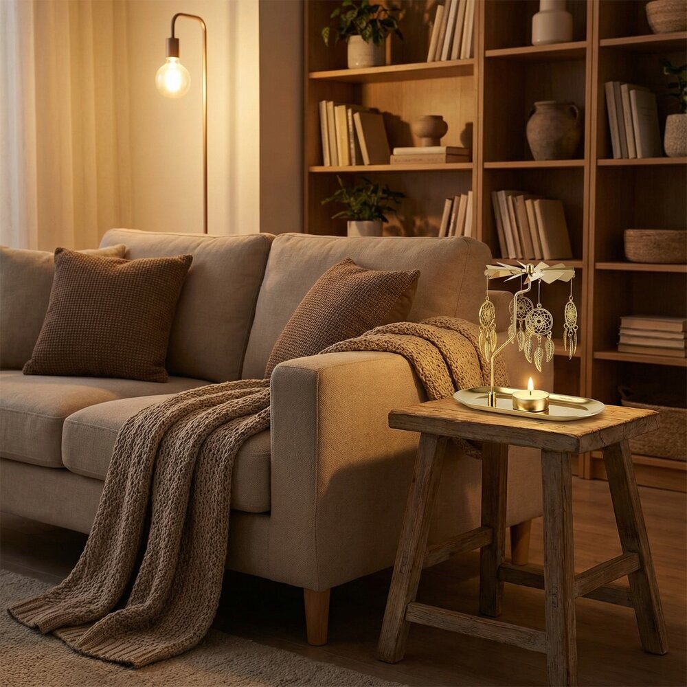 【實體店+發票】熱動力旋轉燭台 香薰蠟燭燭台 居家造景 辦公室擺設 氣氛擺飾 生日禮物 送禮 送禮-細節圖3