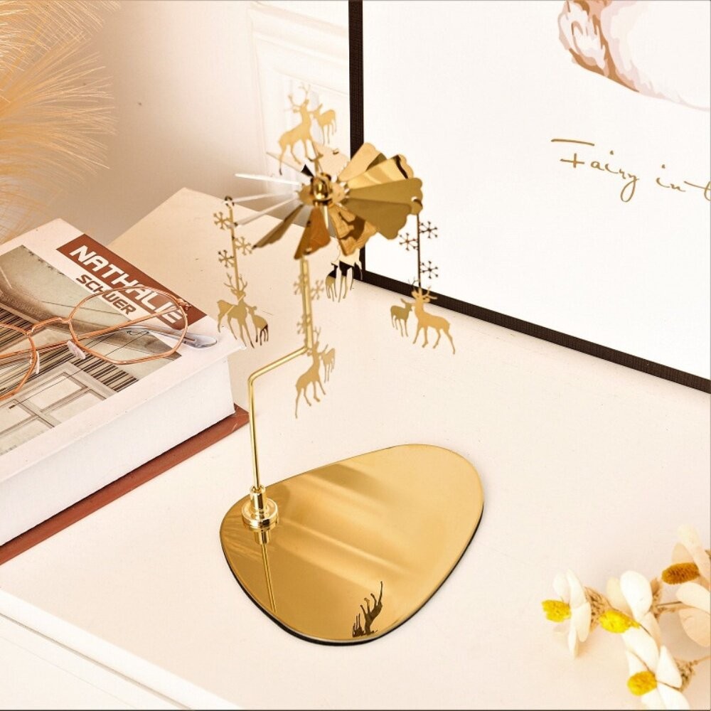 【實體店+發票】熱動力旋轉燭台 香薰蠟燭燭台 居家造景 辦公室擺設 氣氛擺飾 生日禮物 送禮 送禮-細節圖9