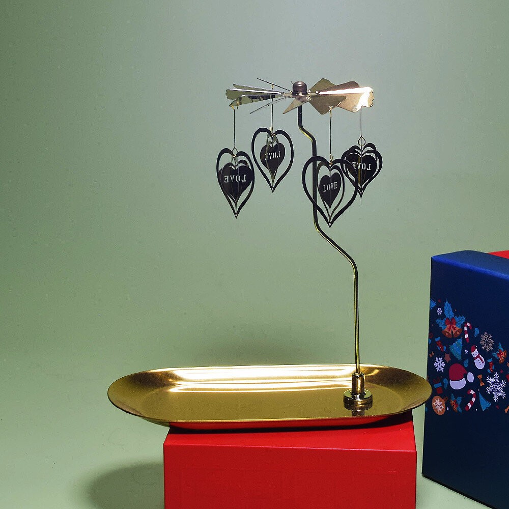 【實體店+發票】熱動力旋轉燭台 香薰蠟燭燭台 居家造景 辦公室擺設 氣氛擺飾 生日禮物 送禮 送禮-規格圖11