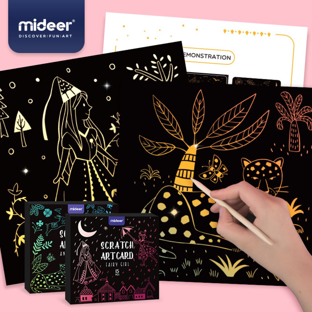 【實體店+發票】炫彩刮畫卡片 藝術刮畫卡片 DIY創意刮畫 創意卡片 兒童繪畫學習 送禮-細節圖9