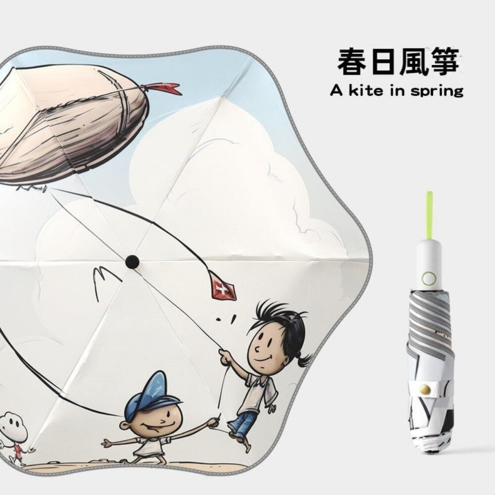 【台北士林*店面】兒童圓角安全自動傘 全自動防回彈 夜間反光 圓角防戳傷 安全節節收 防曬晴雨傘 送禮-規格圖11