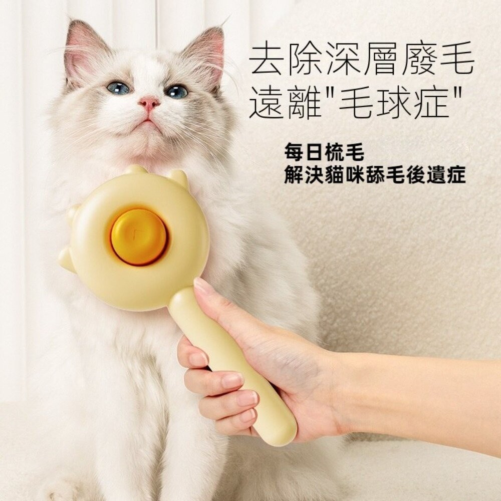 【實體店+發票】一鍵除毛寵物梳 寵物按摩梳毛刷 寵物梳子 寵物美容 貓咪梳子 寵物用品 送禮-細節圖2