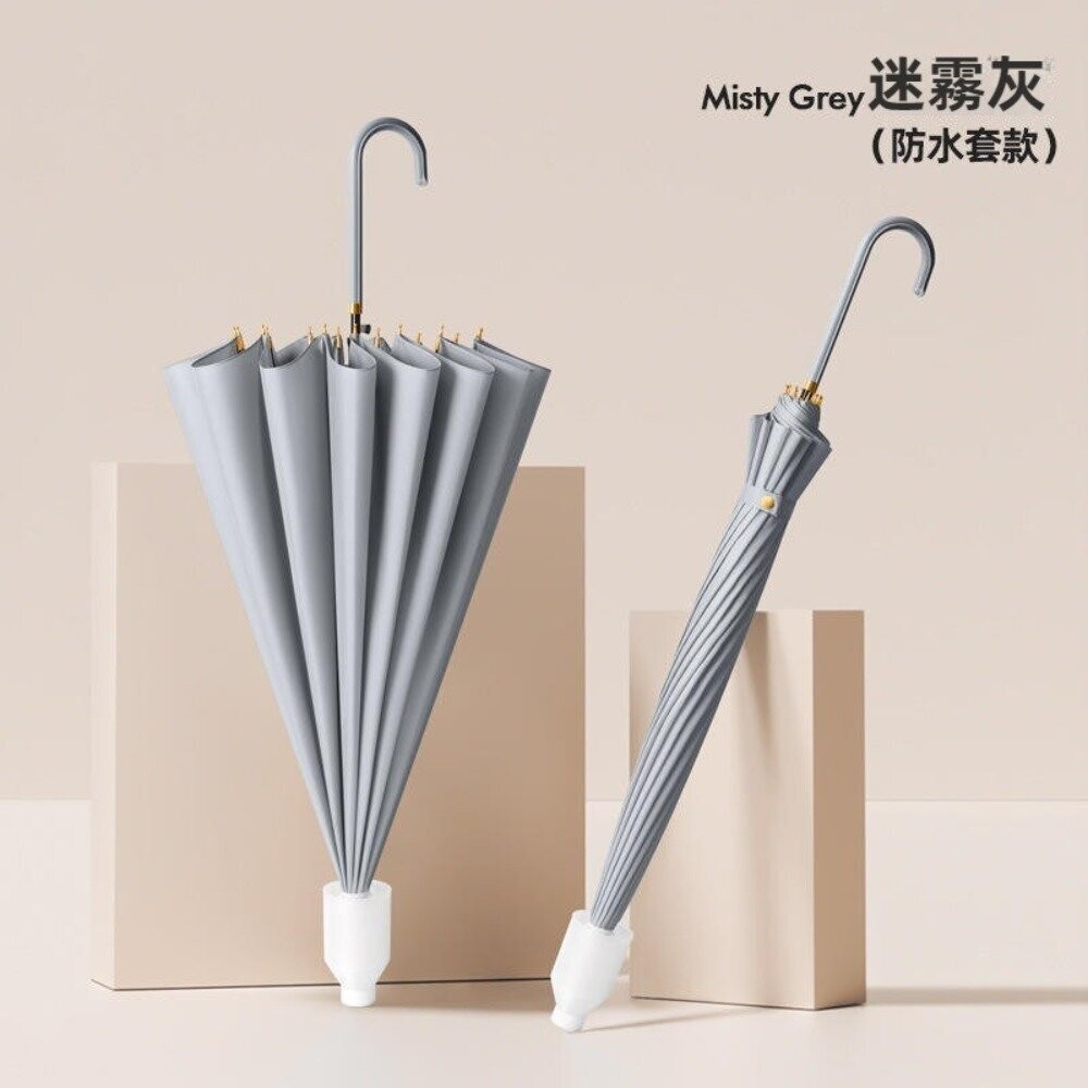 【台北士林*店面】十六骨小清新防水套雨傘 皮革灣柄直傘 自動傘 時尚亮麗雨傘 晴雨傘 陽傘 防曬傘 拐杖傘 送禮-規格圖11