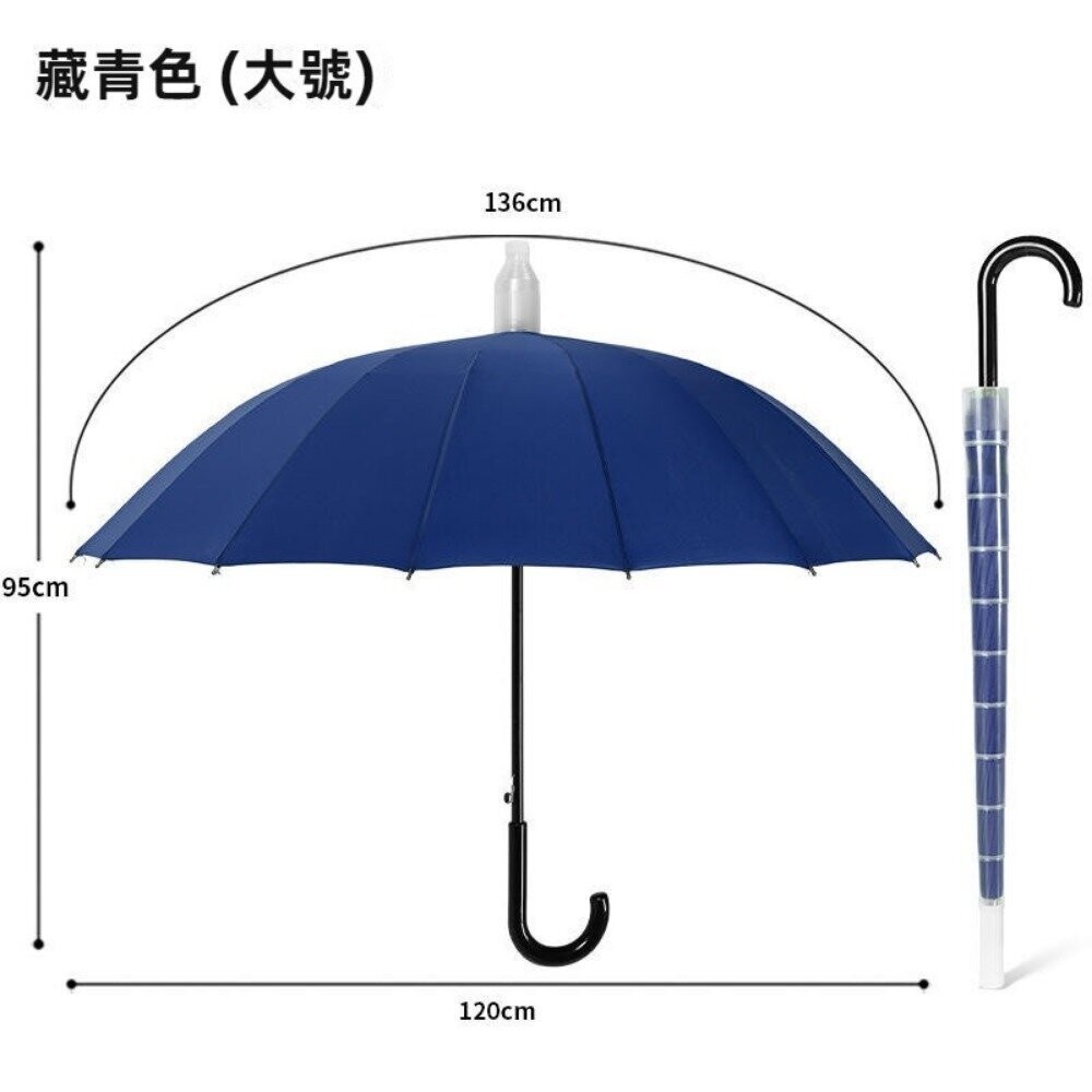 【實體店+發票】十六骨小清新防水套雨傘 皮革灣柄直傘 自動傘 時尚亮麗雨傘 晴雨傘 陽傘 防曬傘 拐杖傘 送禮-規格圖11