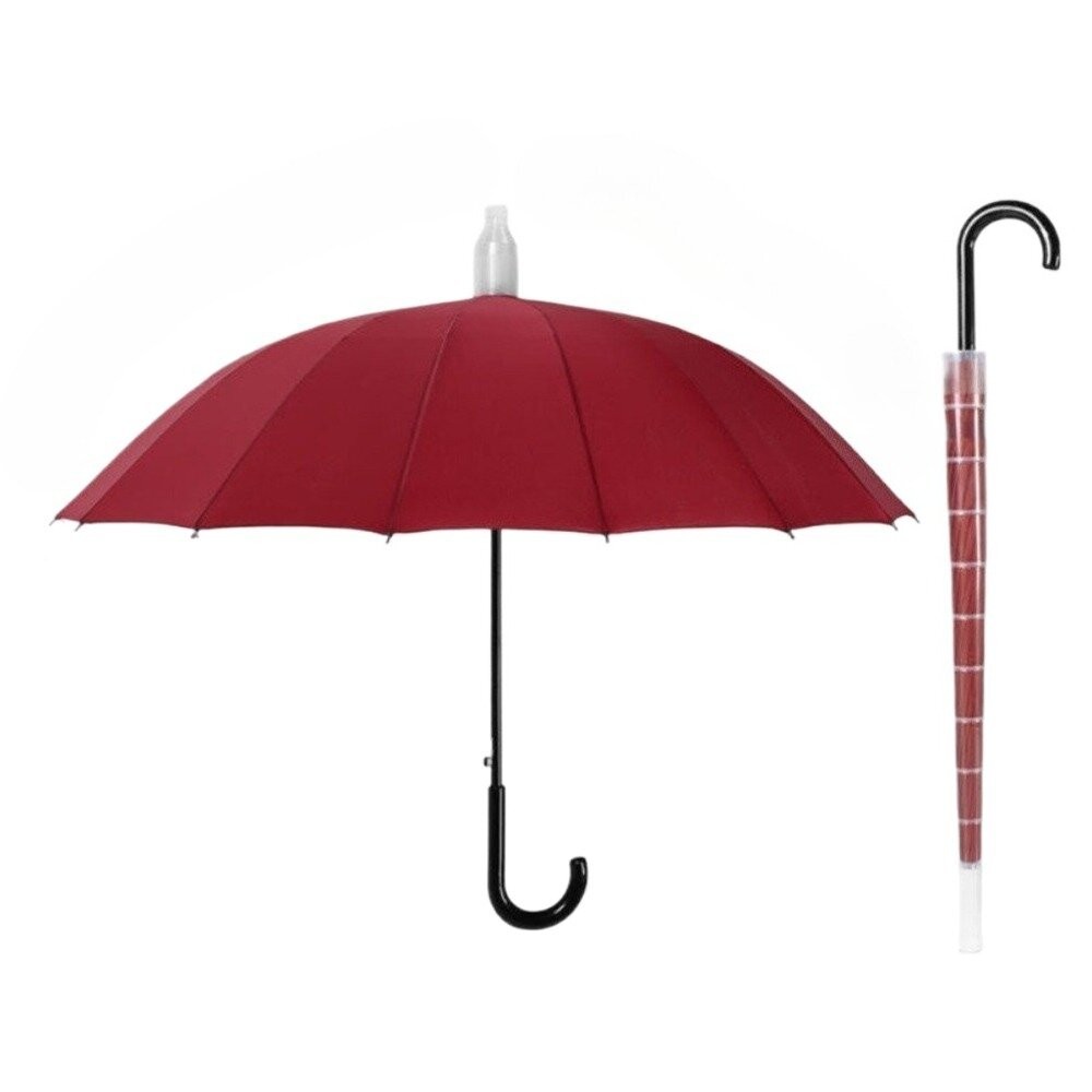 【實體店+發票】十六骨小清新防水套雨傘 皮革灣柄直傘 自動傘 時尚亮麗雨傘 晴雨傘 陽傘 防曬傘 拐杖傘 送禮-規格圖11