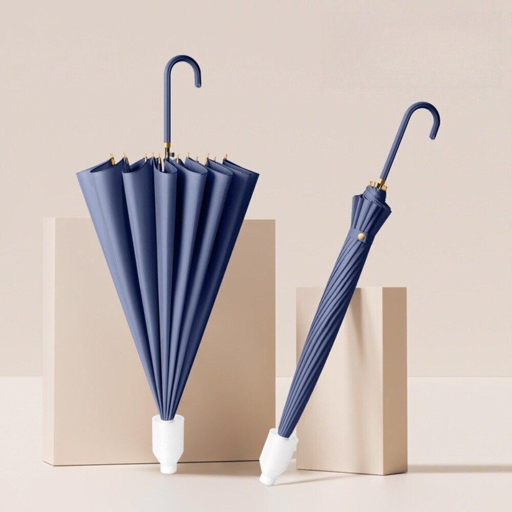【實體店+發票】十六骨小清新防水套雨傘 皮革灣柄直傘 自動傘 時尚亮麗雨傘 晴雨傘 陽傘 防曬傘 拐杖傘 送禮-規格圖11