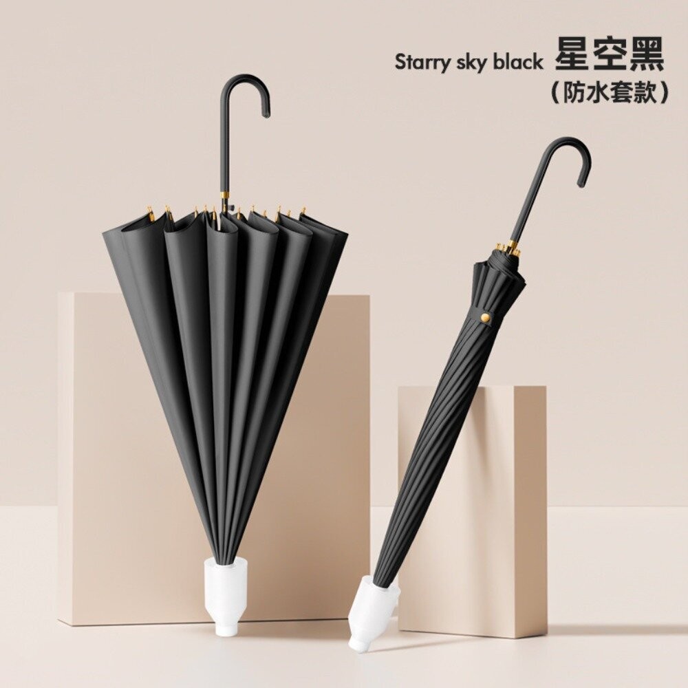 【台北士林*店面】十六骨小清新防水套雨傘 皮革灣柄直傘 自動傘 時尚亮麗雨傘 晴雨傘 陽傘 防曬傘 拐杖傘 送禮-規格圖11