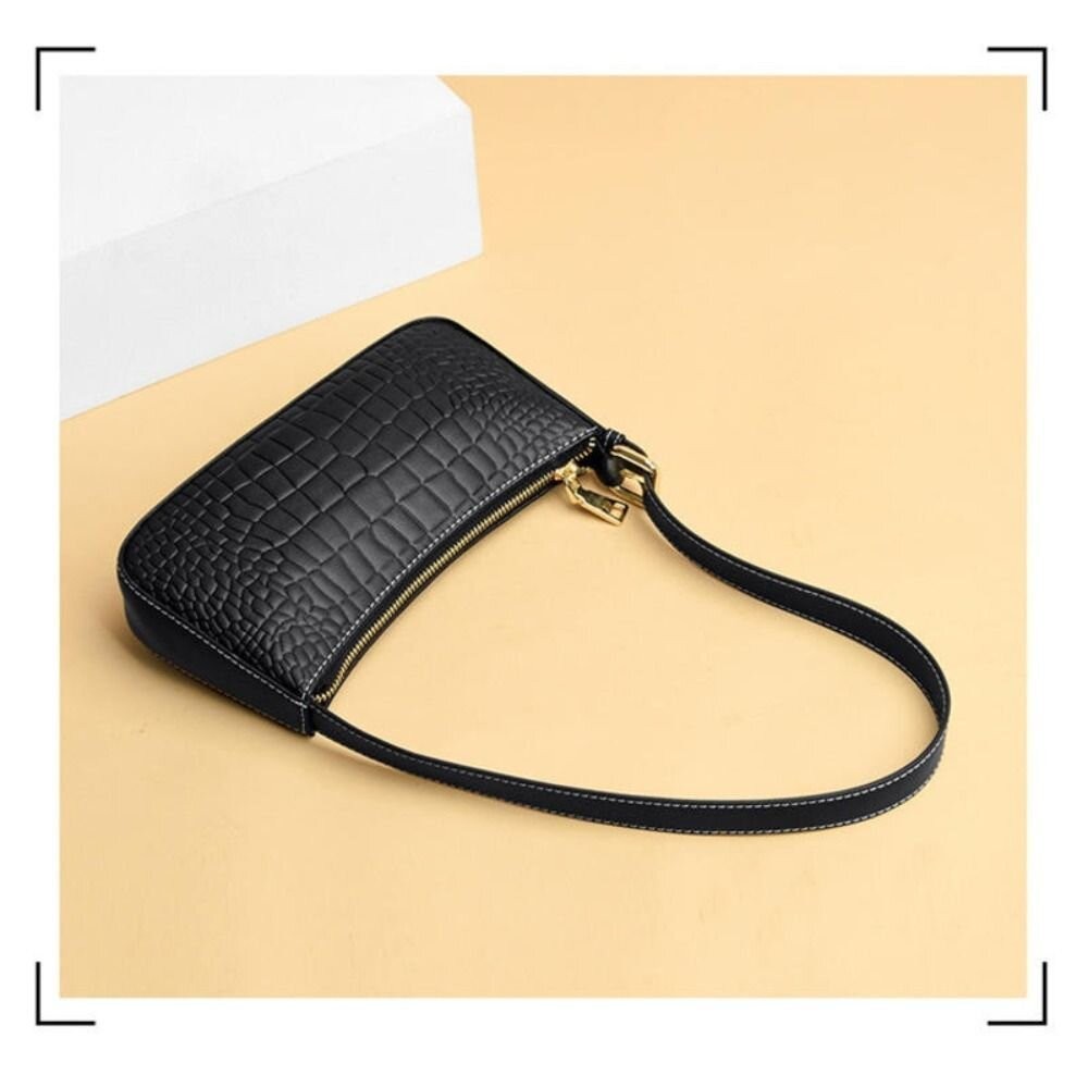 【實體店+發票】真皮時尚腋下包 單肩包 時尚潮流 細背帶百搭小方包 送禮-細節圖2