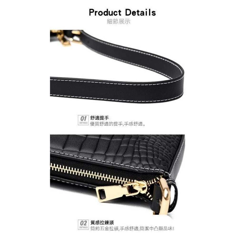 【實體店+發票】真皮時尚腋下包 單肩包 時尚潮流 細背帶百搭小方包 送禮-細節圖4