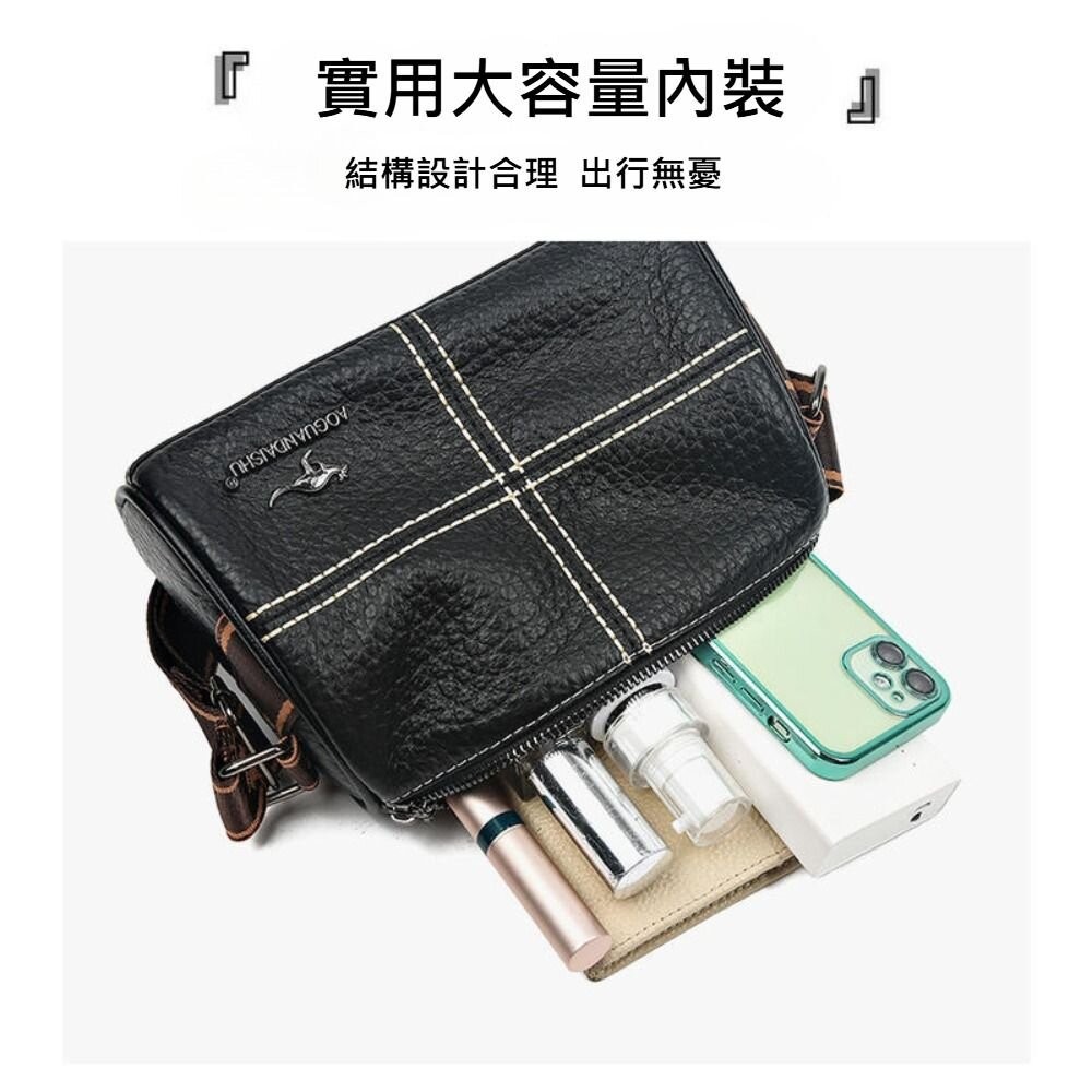 【實體店+發票】時尚真皮單肩圓筒包 斜背包 斜跨包 包包 簡約百搭 禮物 送禮-細節圖3