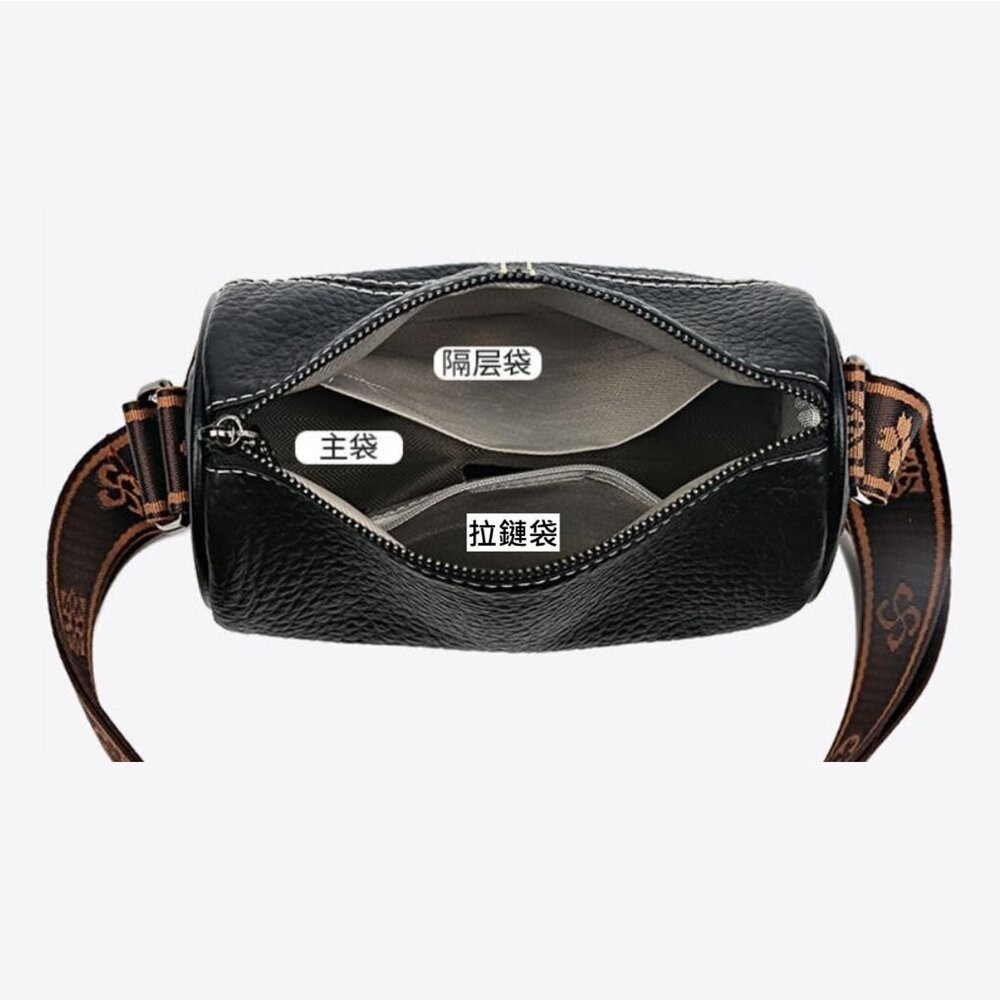 【實體店+發票】時尚真皮單肩圓筒包 斜背包 斜跨包 包包 簡約百搭 禮物 送禮-細節圖8