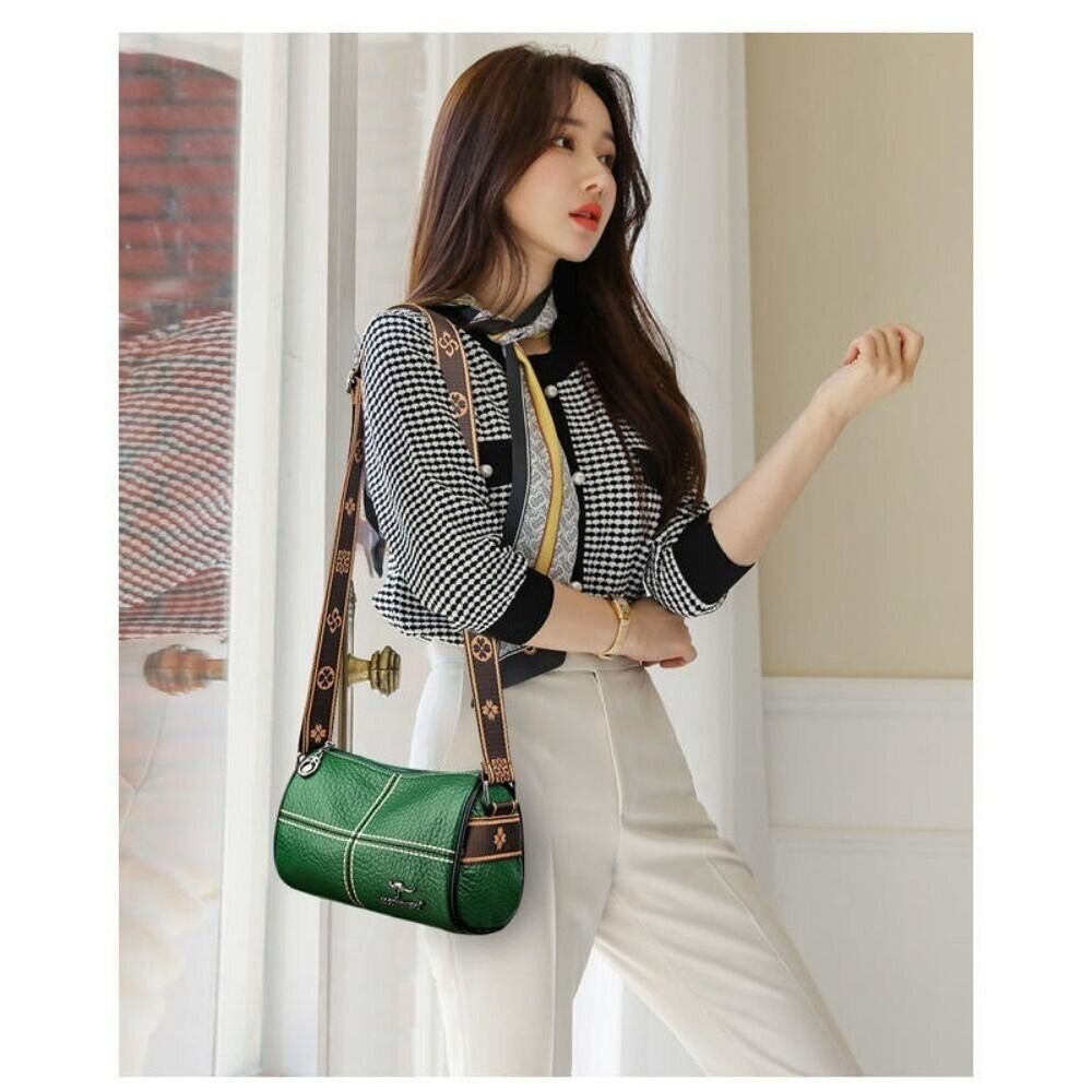 【實體店+發票】時尚真皮單肩圓筒包 斜背包 斜跨包 包包 簡約百搭 禮物 送禮-細節圖11