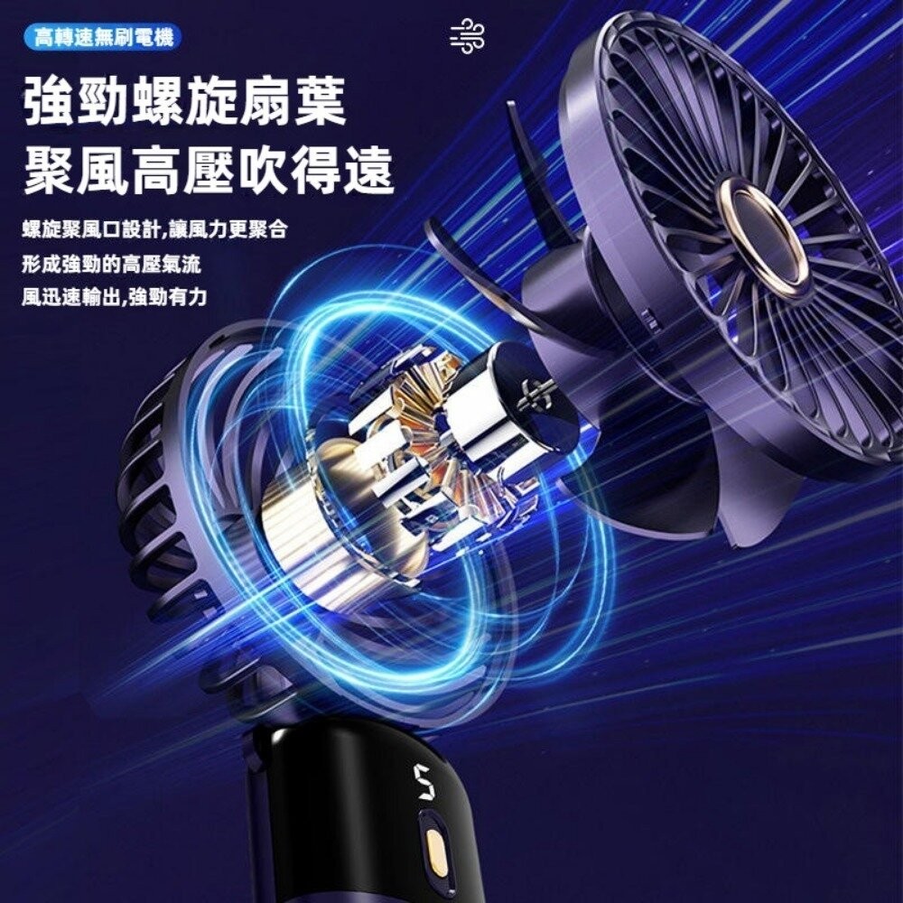 【實體店+發票】新款手持摺疊掛脖風扇 小風扇 數顯螢幕 掛脖 折疊 usb充電 送禮-細節圖3