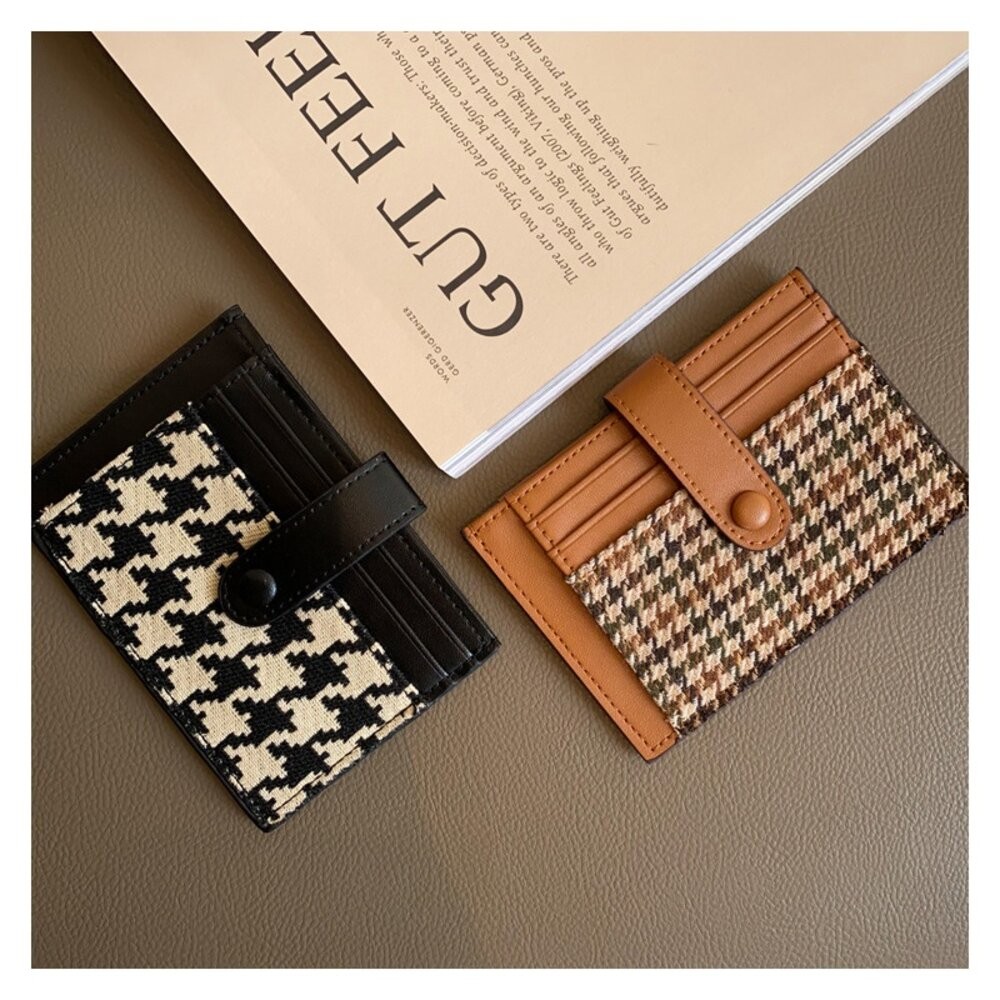 【實體店+發票】防消磁千鳥格紋卡夾 卡包 小巧卡夾 超薄卡夾 迷你精緻卡夾 高檔卡套 送禮-細節圖7