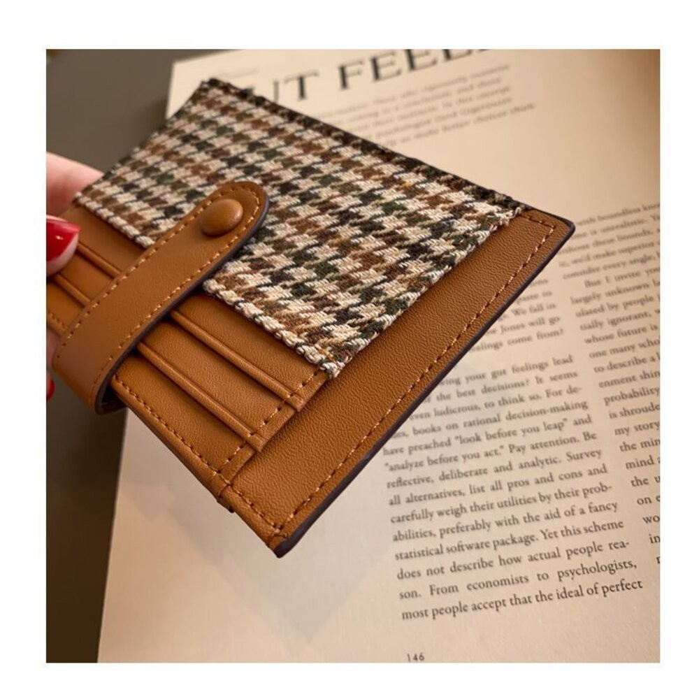 【實體店+發票】防消磁千鳥格紋卡夾 卡包 小巧卡夾 超薄卡夾 迷你精緻卡夾 高檔卡套 送禮-細節圖8