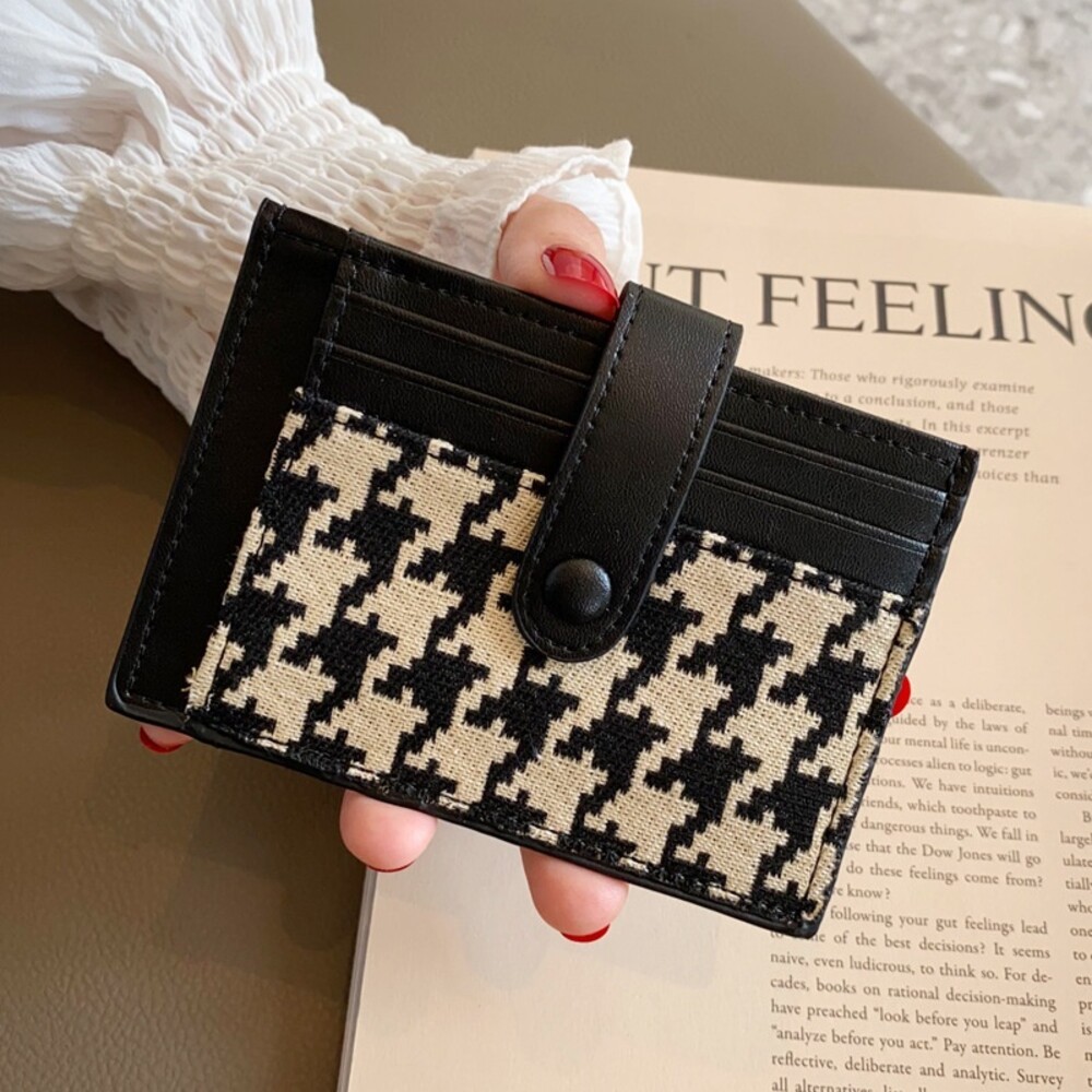 【實體店+發票】防消磁千鳥格紋卡夾 卡包 小巧卡夾 超薄卡夾 迷你精緻卡夾 高檔卡套 送禮-規格圖8