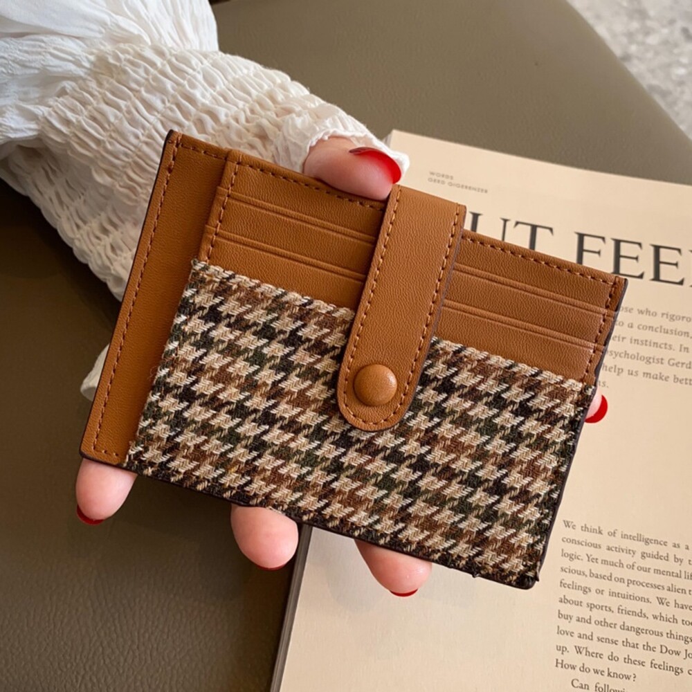 【實體店+發票】防消磁千鳥格紋卡夾 卡包 小巧卡夾 超薄卡夾 迷你精緻卡夾 高檔卡套 送禮-規格圖8