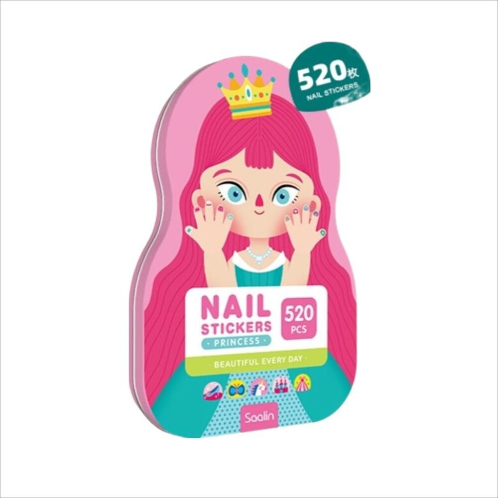 【實體店+發票】兒童趣味指甲貼片 幼兒女童 寶寶美甲貼 可愛公主 防水貼紙 美妝玩具 莎林 送禮-細節圖2