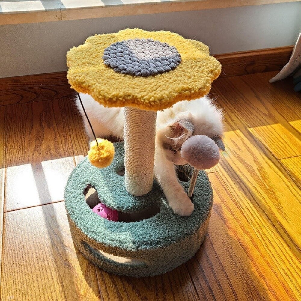 【台北士林*店面】自嗨轉盤貓抓柱 猫爬架貓跳台小型劍麻逗猫玩具 猫抓板 磨爪 猫咪玩具 轉盤型 送禮-細節圖6