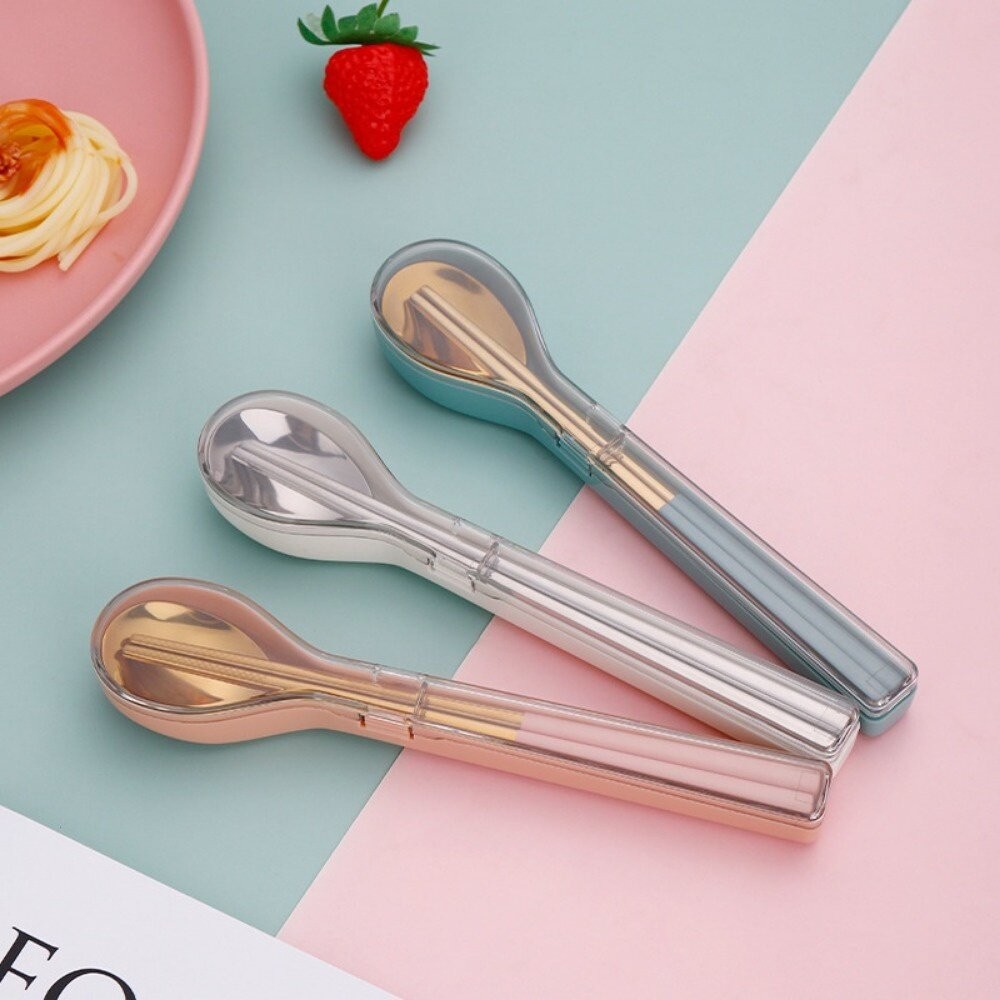 【實體店+發票】簡約不銹鋼隨身餐具組 創意餐具組 便攜式餐具組 湯匙筷子餐具組 旅行餐具組 禮物 送禮-細節圖7