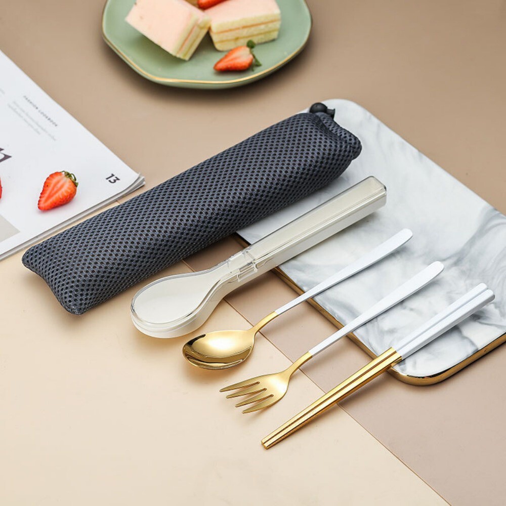 【實體店+發票】簡約不銹鋼隨身餐具組 創意餐具組 便攜式餐具組 湯匙筷子餐具組 旅行餐具組 禮物 送禮-規格圖11