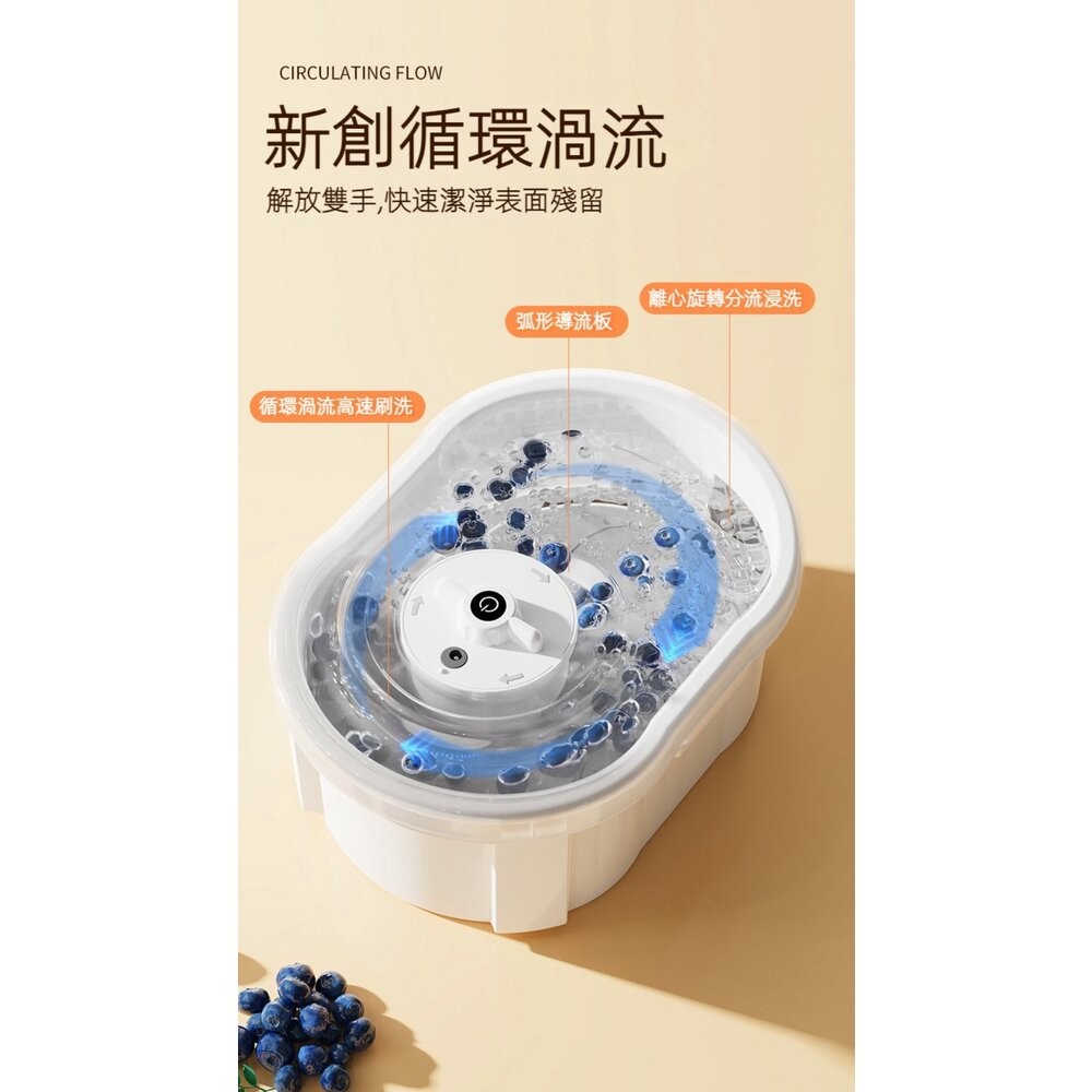 【實體店+發票】懶人電動洗菜機 電動旋風蔬果清洗器 家用洗水果神器 電動清洗機 送禮-細節圖3