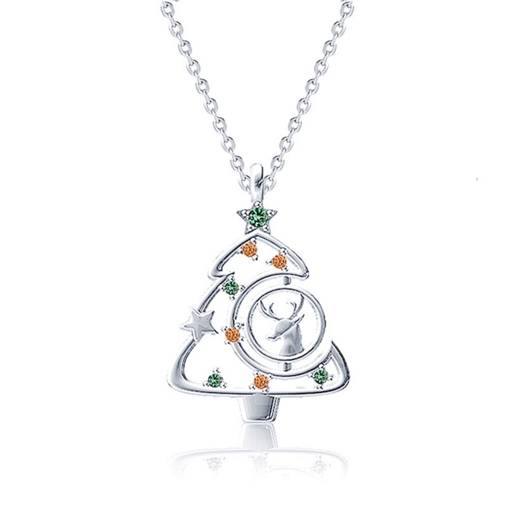 【實體店+發票】925銀小樹麋鹿項鏈 玫瑰金鎖骨鏈 高級輕奢 生日禮物 送女生 送禮-細節圖3