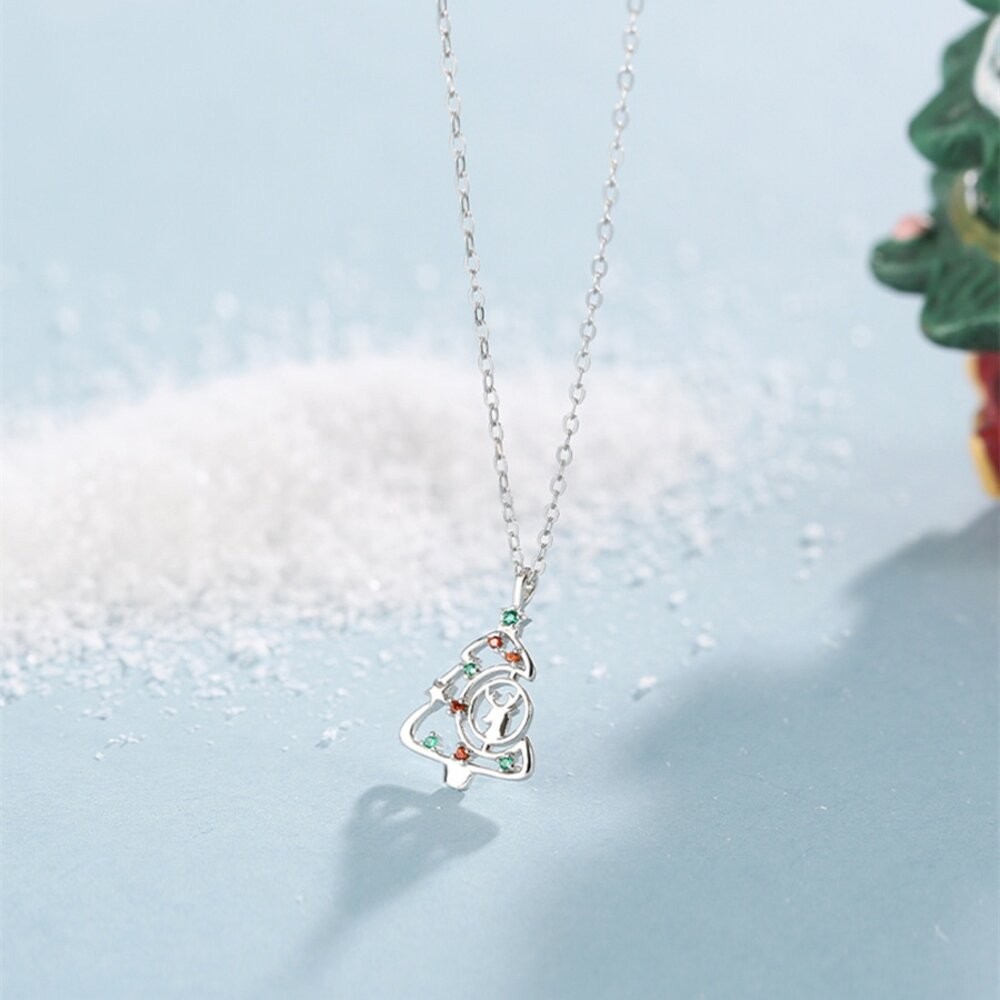 【實體店+發票】925銀小樹麋鹿項鏈 玫瑰金鎖骨鏈 高級輕奢 生日禮物 送女生 送禮-細節圖10