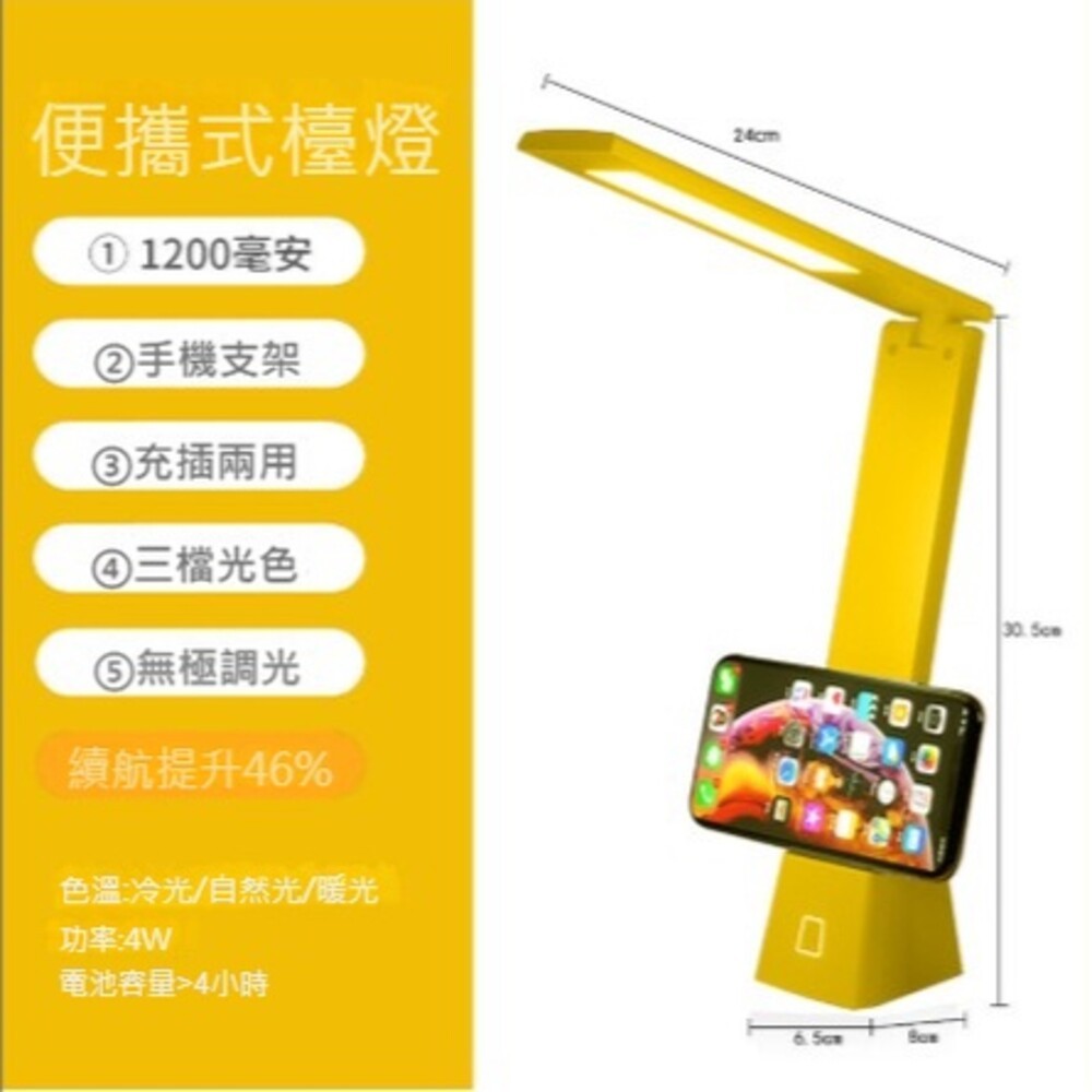 【台北士林*店面】USB可折疊護眼檯燈 三檔光色 無藍光 防近視 送禮-規格圖11
