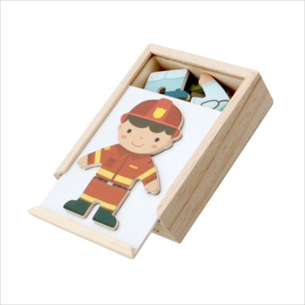 【實體店+發票】兒童磁性換衣益智拼圖 職業拼圖 益智立體拼圖 積木拼圖 木製玩具 送禮-細節圖2