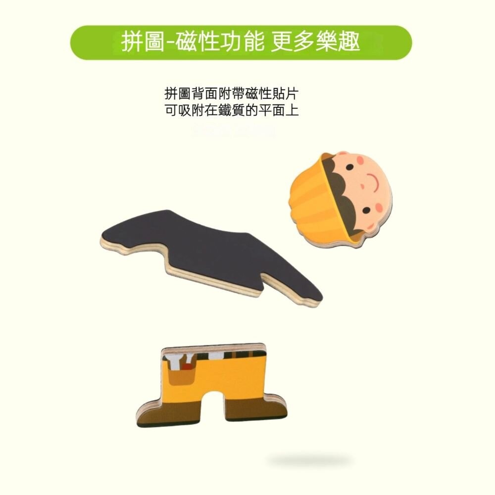 【實體店+發票】兒童磁性換衣益智拼圖 職業拼圖 益智立體拼圖 積木拼圖 木製玩具 送禮-細節圖10
