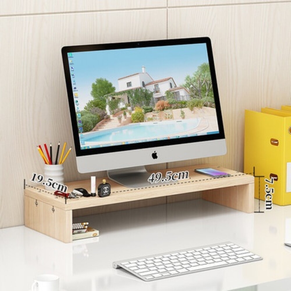 【實體店+發票】木製電腦增高架 螢幕增高收納架 電腦螢幕增高架木頭 送禮-規格圖10