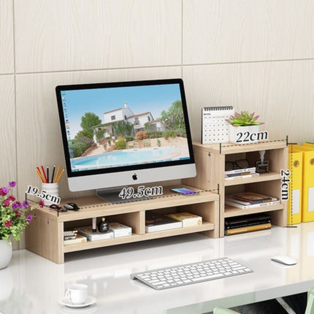 【實體店+發票】木製電腦增高架 螢幕增高收納架 電腦螢幕增高架木頭 送禮-規格圖10