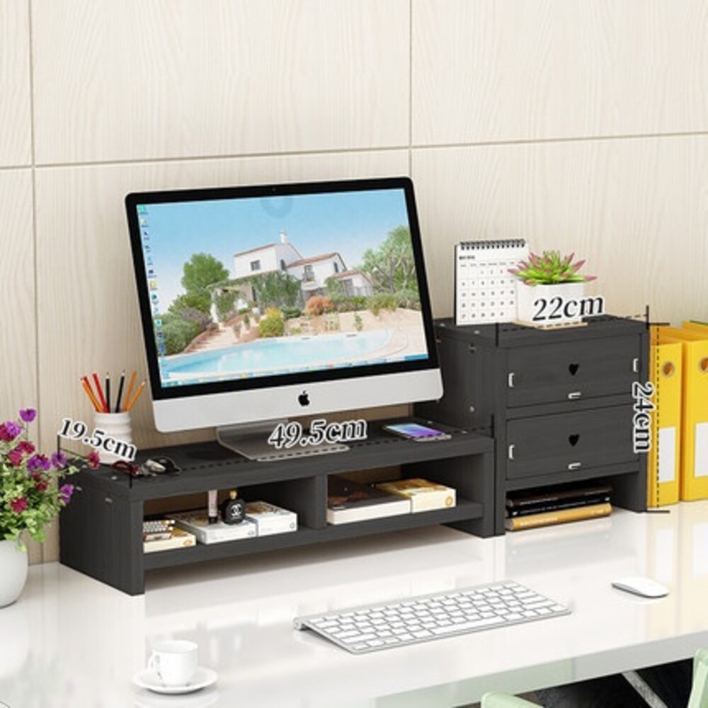 【實體店+發票】木製電腦增高架 螢幕增高收納架 電腦螢幕增高架木頭 送禮-規格圖10