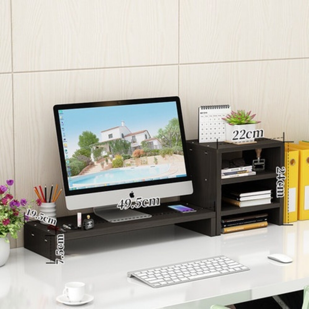 【實體店+發票】木製電腦增高架 螢幕增高收納架 電腦螢幕增高架木頭 送禮-規格圖10
