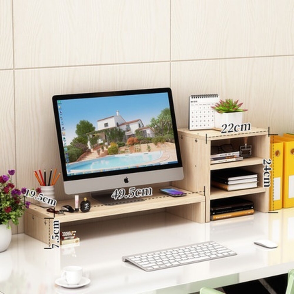 【實體店+發票】木製電腦增高架 螢幕增高收納架 電腦螢幕增高架木頭 送禮-規格圖10