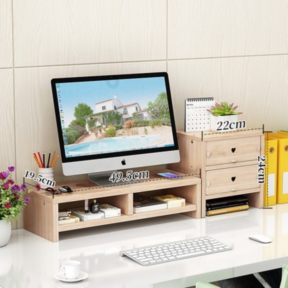 【實體店+發票】木製電腦增高架 螢幕增高收納架 電腦螢幕增高架木頭 送禮-規格圖10