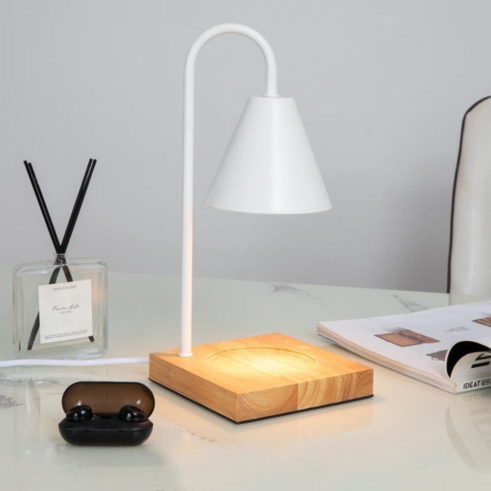 【實體店+發票】定時香薰融蠟燈 居家擺設 原木床頭燈 臥室氣氛燈 可定時可調光 無火香薰 香薰蠟燭燈 送禮 送禮-細節圖3