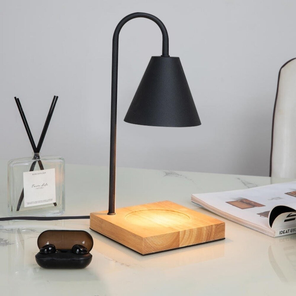 【實體店+發票】定時香薰融蠟燈 居家擺設 原木床頭燈 臥室氣氛燈 可定時可調光 無火香薰 香薰蠟燭燈 送禮 送禮-細節圖4