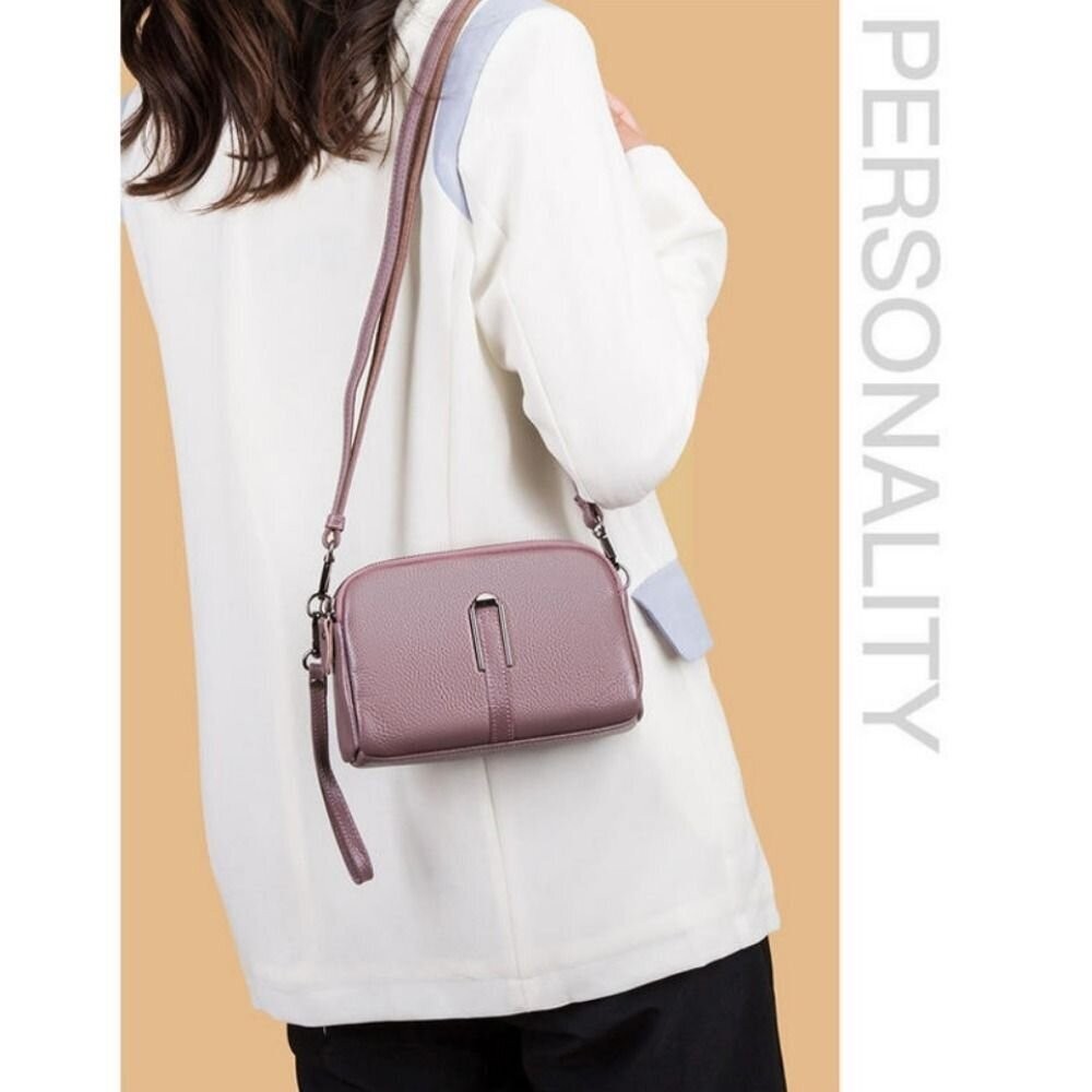 【實體店+發票】時尚真皮多層小方包 時尚百搭 休閒手拿包  頭層牛皮 斜挎包女 送禮-細節圖10