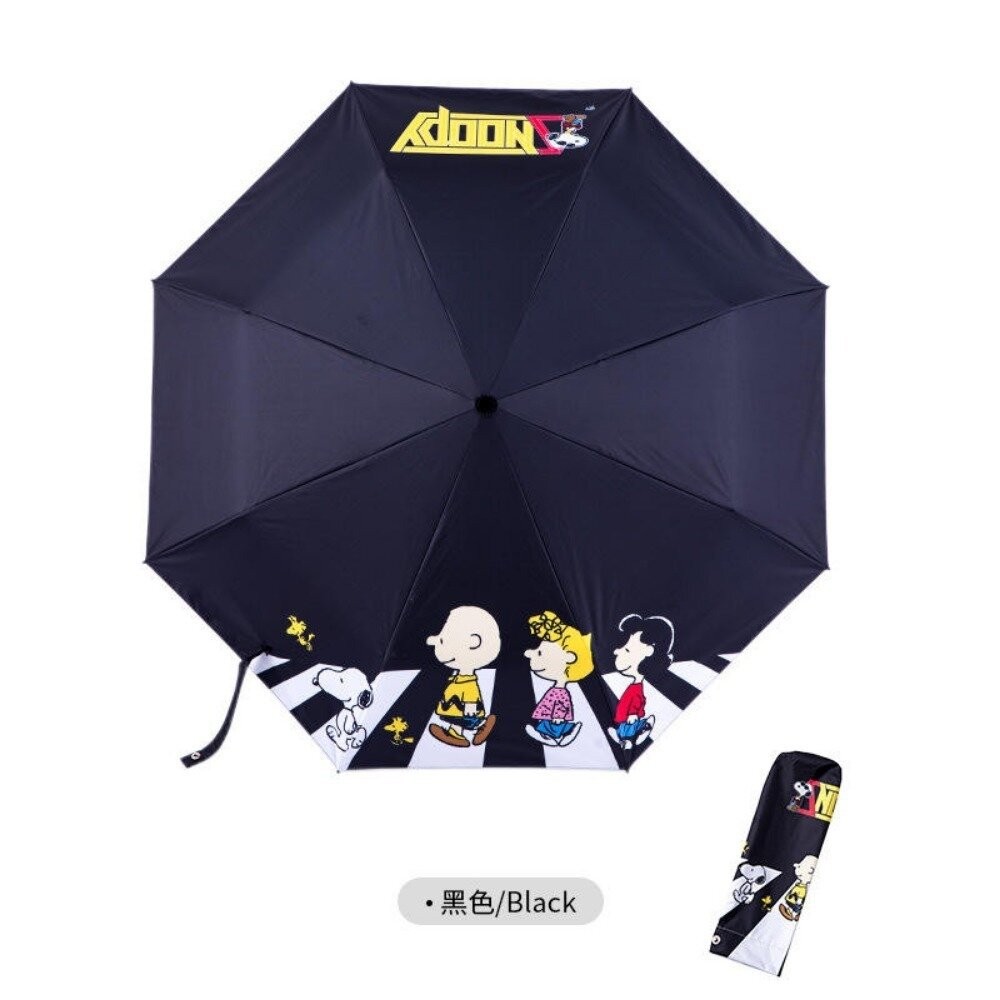 【實體店+發票】史努比折疊晴雨傘 遮陽傘 黑膠防紫外線 學生雨傘 Snoopy 可愛雨傘 平行輸入-細節圖7