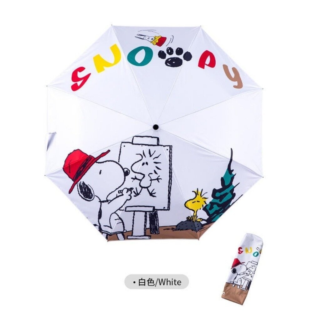 【實體店+發票】史努比折疊晴雨傘 遮陽傘 黑膠防紫外線 學生雨傘 Snoopy 可愛雨傘 平行輸入-細節圖9